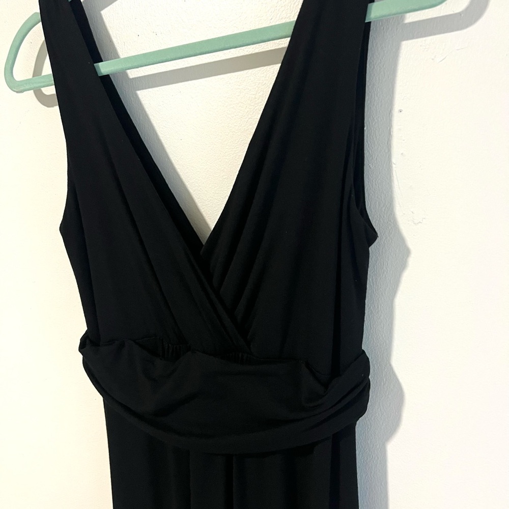 Boden Black Knit Maxi Dress Sleeveless V Neck Cotton Blend SZ 8 EUC - Picture 5 of 9